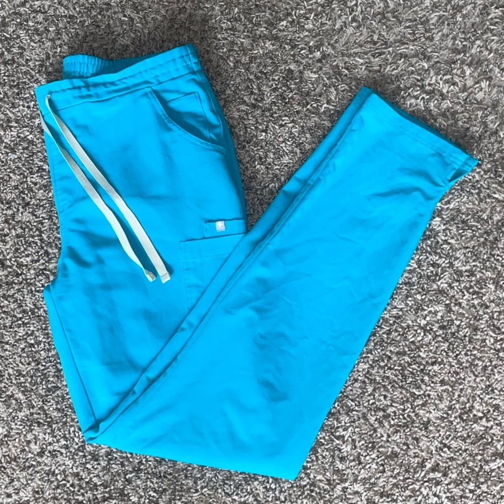 Figs Yola scrub pants: medium, tall, teal